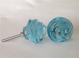 Chic Shabby Aqua Glass Swirl Cabinet Knobs Drawer Pulls 1.5 Inch-Dwyer Home Collection