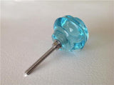 Chic Shabby Aqua Glass Swirl Cabinet Knobs Drawer Pulls 1.5 Inch-Dwyer Home Collection