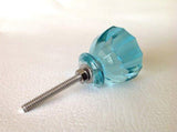 Aqua Glass Cabinet Knobs Drawer Pulls Vintage Modern 1.50 Inch (s)-Dwyer Home Collection
