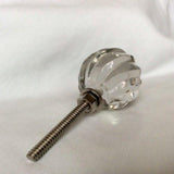 Swirled Clear Glass Cabinet Knobs Drawer Pulls 1 Inch-Dwyer Home Collection
