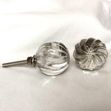 Swirled Clear Glass Cabinet Knobs Drawer Pulls 1 Inch-Dwyer Home Collection