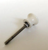 Mini Scalloped White Porcelain Cabinet Knobs Small Drawer Pulls 7/8 Inch-Dwyer Home Collection
