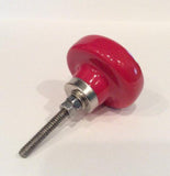 Red Porcelain Sewing Button Cabinet Knobs Drawer Pulls 1.75 Inch-Dwyer Home Collection