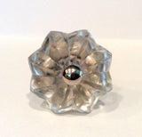 Glass Flower Cabinet Knobs Matching Set of 4 Mixed Silver Fittings 1.60 Inch-Dwyer Home Collection