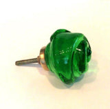 Chic Shabby Emerald Green Glass Swirl Cabinet Knobs Pulls 1.65 Inch (s)-Dwyer Home Collection