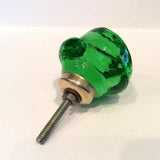 Emerald Green Cabinet Knobs Rose Shaped Glass 1.75 Inch-Dwyer Home Collection