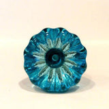 Deep Aqua Glass Cabinet Knobs Drawer Pulls Vintage Style 1.4 Inch-Dwyer Home Collection