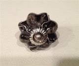 Embossed Black Porcelain Drawer Pulls Cabinet Knobs 1.50 Inch-Dwyer Home Collection