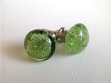 Green Glass Bubble Cabinet Knobs Drawer Pulls 1.50 Inch-Dwyer Home Collection