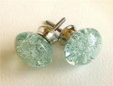 Mint Green Glass Bubble Cabinet Knobs Pulls Coastal 1.25 Inch-Dwyer Home Collection