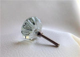 Antique Style Clear Glass Cabinet Knobs Pulls 1.25 Inch-Dwyer Home Collection
