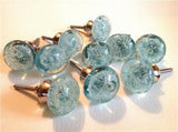 Aqua Glass Bubble Cabinet Knobs Lots of 10 (s)-Dwyer Home Collection