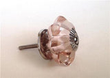 Pink Glass Flower Drawer Pulls Cabinet Knobs Bifold Doorknobs 1.75 Inch-Dwyer Home Collection