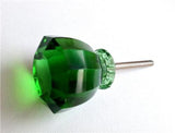 Vintage Emerald Green Glass Cabinet Knobs Drawer Pulls 1.5 Inch (s)-Dwyer Home Collection