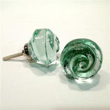 Chic Shabby Mint Green Glass Cabinet Knobs Drawer Pulls 1.65 Inch-Dwyer Home Collection