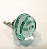 Mint Green Glass Cabinet Knobs Drawer Pulls 1.65 Inch (s)-Dwyer Home Collection