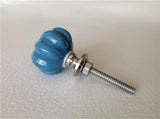 Scalloped Cabinet Knobs Turquoise Small Mini 1-Inch-Dwyer Home Collection