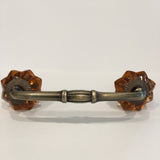 amber glass flower cabinet handles dresser drawer pulls 4 inch