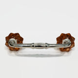 amber glass flower cabinet handles dresser drawer pulls 4 inch