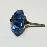 Blue Glass Flower Cabinet Knobs Drawer Pulls 1.70 Inch-Dwyer Home Collection