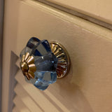 Blue Glass Flower Cabinet Knobs Drawer Pulls 1.70 Inch-Dwyer Home Collection