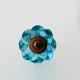 Aqua Glass Cabinet Knobs Drawer Pulls 1.40 Inch Swirl-Dwyer Home Collection
