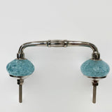 Aqua Glass Bubble Cabinet Handles Drawer Pulls 4 Inch Slim-Dwyer Home Collection