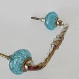 Aqua Glass Bubble Handles 4 Inch Swirl Cabinet Drawer Pulls-Dwyer Home Collection