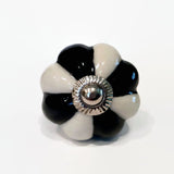 Black and White Porcelain Cabinet Knobs 1.75 Inch-Dwyer Home Collection