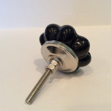 Black Porcelain Cabinet Knobs Drawer Pulls 1.75 orn1.50 or  150Inch-Dwyer Home Collection