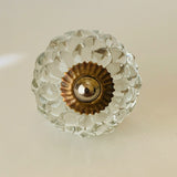 Clear Hobnail Glass Cabinet Knobs Pulls Studded 1.75 Inch-Dwyer Home Collection