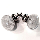Clear Glass Bubble Cabinet Knobs Curved Base 1.40 Inch-Dwyer Home Collection
