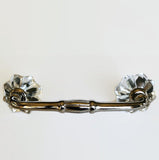 Clear Glass Flower Cabinet Handles Dresser Drawer Pulls 4 Inch-Dwyer Home Collection