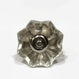 Clear Glass Flower Cabinet Knobs Drawer Pulls 1.50 Inch-Dwyer Home Collection