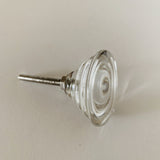 Concentric Circle Design on Clear Glass Cabinet Knobs Pulls Two Sizes-Dwyer Home Collection