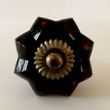 Deep Purple Glass Flower Cabinet Knobs Dresser Drawer Pulls 1.75 Inch-Dwyer Home Collection