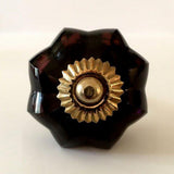 Deep Purple Glass Flower Cabinet Knobs Dresser Drawer Pulls 1.75 Inch-Dwyer Home Collection