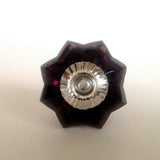 Deep Purple Glass Flower Cabinet Knobs Dresser Drawer Pulls 1.75 Inch-Dwyer Home Collection