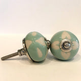 Aqua Heart Cabinet Knobs Pulls Porcelain 1.50 Inch-Dwyer Home Collection
