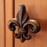 Fleur de lis Cast Iron Cabinet Knobs Pulls 2.50 Inch-Dwyer Home Collection