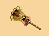 Green Glass Daisy Cabinet Knobs Drawer Pulls Red Centers 1.75 Inch (s)-Dwyer Home Collection