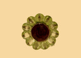 Green Glass Daisy Cabinet Knobs Drawer Pulls Red Centers 1.75 Inch (s)-Dwyer Home Collection