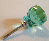 Mint Green Modern Glass Cabinet Knobs Pulls 1.40 and 1.10 Inch (s)-Dwyer Home Collection
