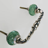 Mint Green Glass Bubble 4 Inch Fancy Cabinet Handles Drawer Pulls-Dwyer Home Collection