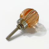 Peach Faceted Glass Cabinet Knobs Drawer Pulls 1.0 Inch-Dwyer Home Collection