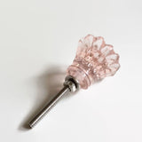 Pink Daisy Glass Cabinet Knobs Drawer Pulls 1.50 Inch-Dwyer Home Collection