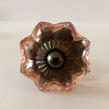 Pink Glass Flower Drawer Pulls Cabinet Knobs Bifold Doorknobs 1.75 Inch-Dwyer Home Collection