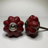 Red Brown Porcelain Drawer Pulls Cabinet Knobs 1.75 Inch-Dwyer Home Collection
