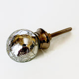 Silver Mercury Crackle Glass Cabinet Knob Pulls 1.25 Inch-Dwyer Home Collection