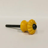 Small Gold Porcelain Cabinet Knobs Mini Drawer Pulls .90 Inch-Dwyer Home Collection